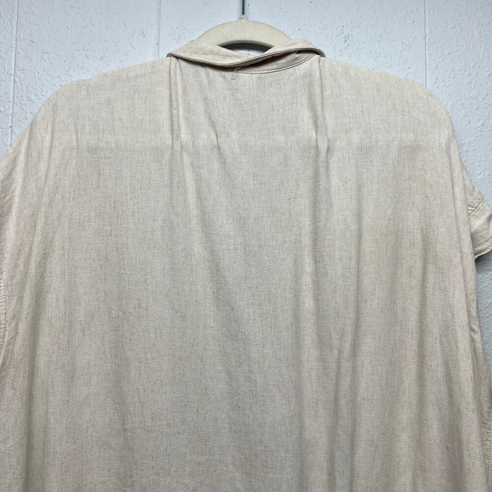 Old Navy Linen Blend Button Front Womens Shirt XL Oversized Beachy Lagenlook - Picture 7 of 10